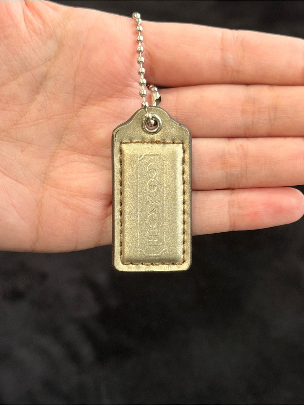 2" Medium Y2K Coach Leather Key Fob Bag Charm Keychain Hang Tag/Hangtag